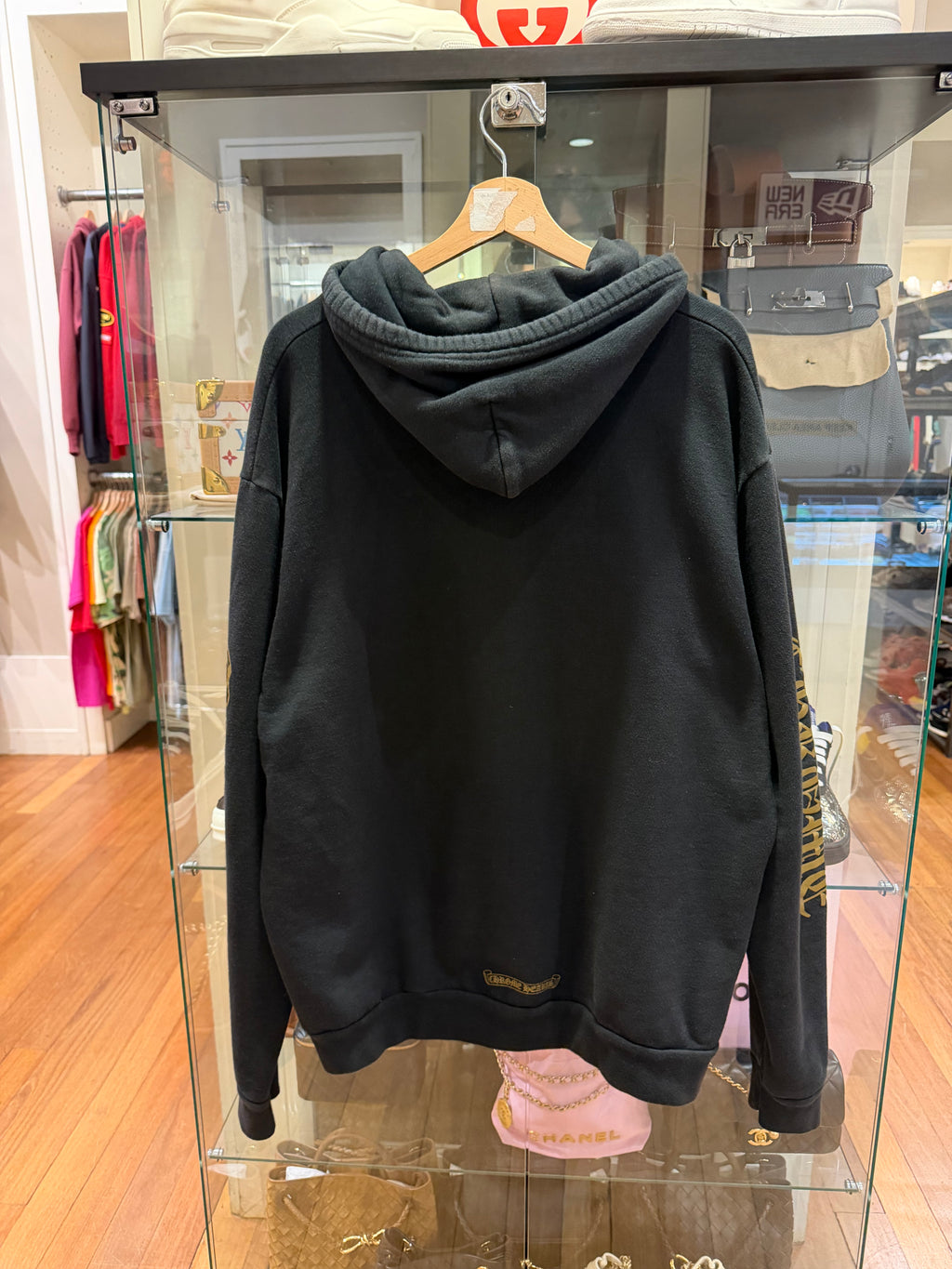 Chrome Hearts Vertical Logo Hoodie - Bronze Lettering
