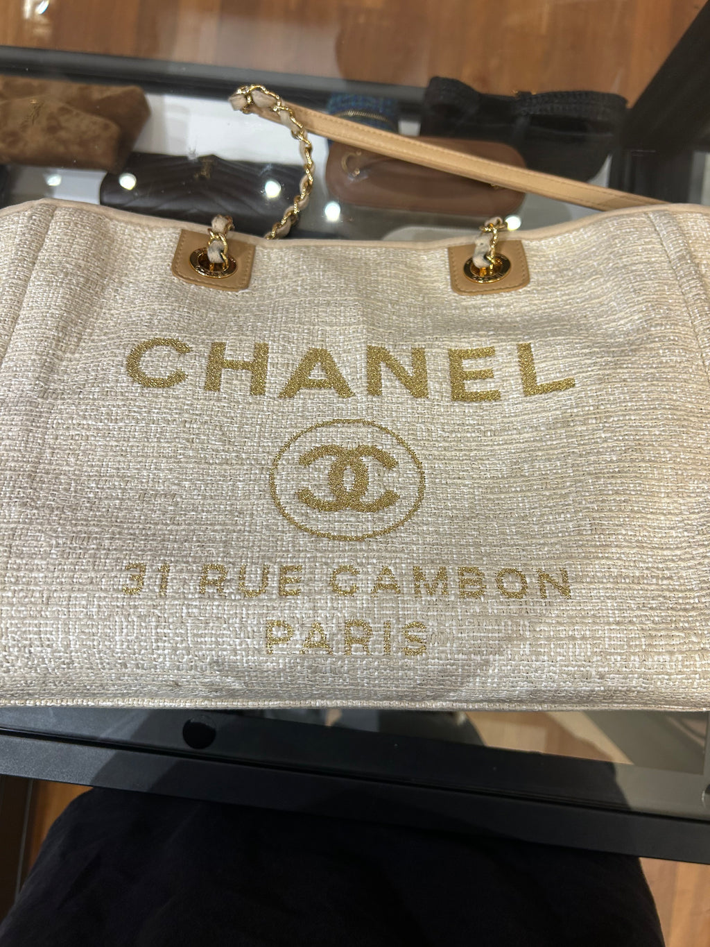 Chanel Deauville Tote Bag - Light Beige