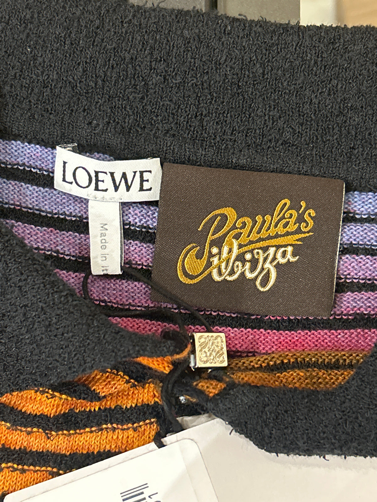 Loewe Ibiza Multi-Stripe Knit Collared Shirt