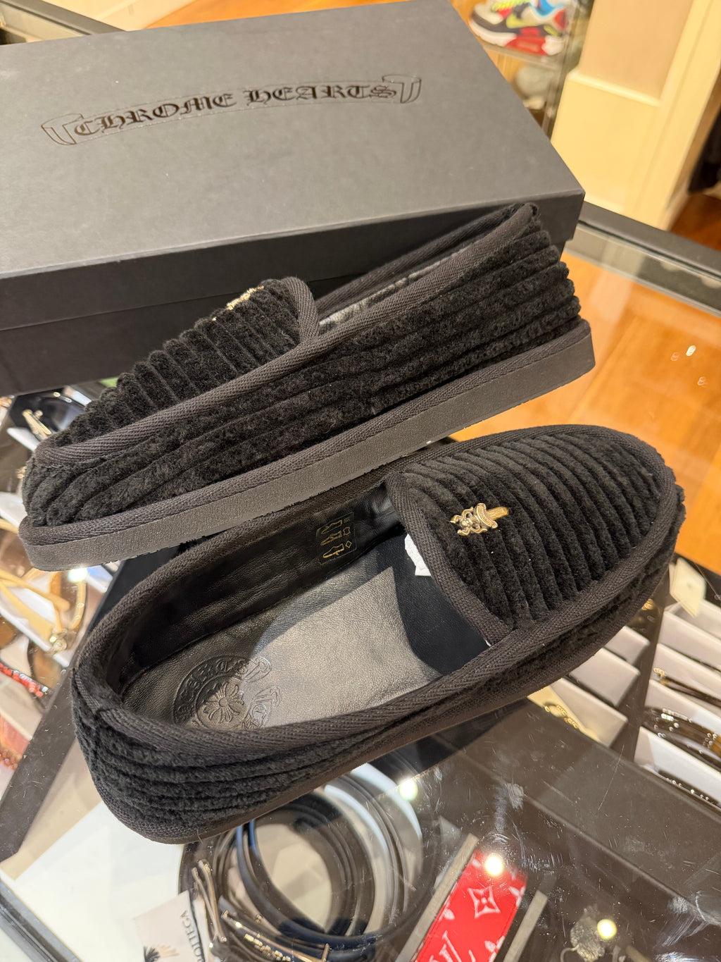 Chrome Hearts Corduroy Dagger Loafers