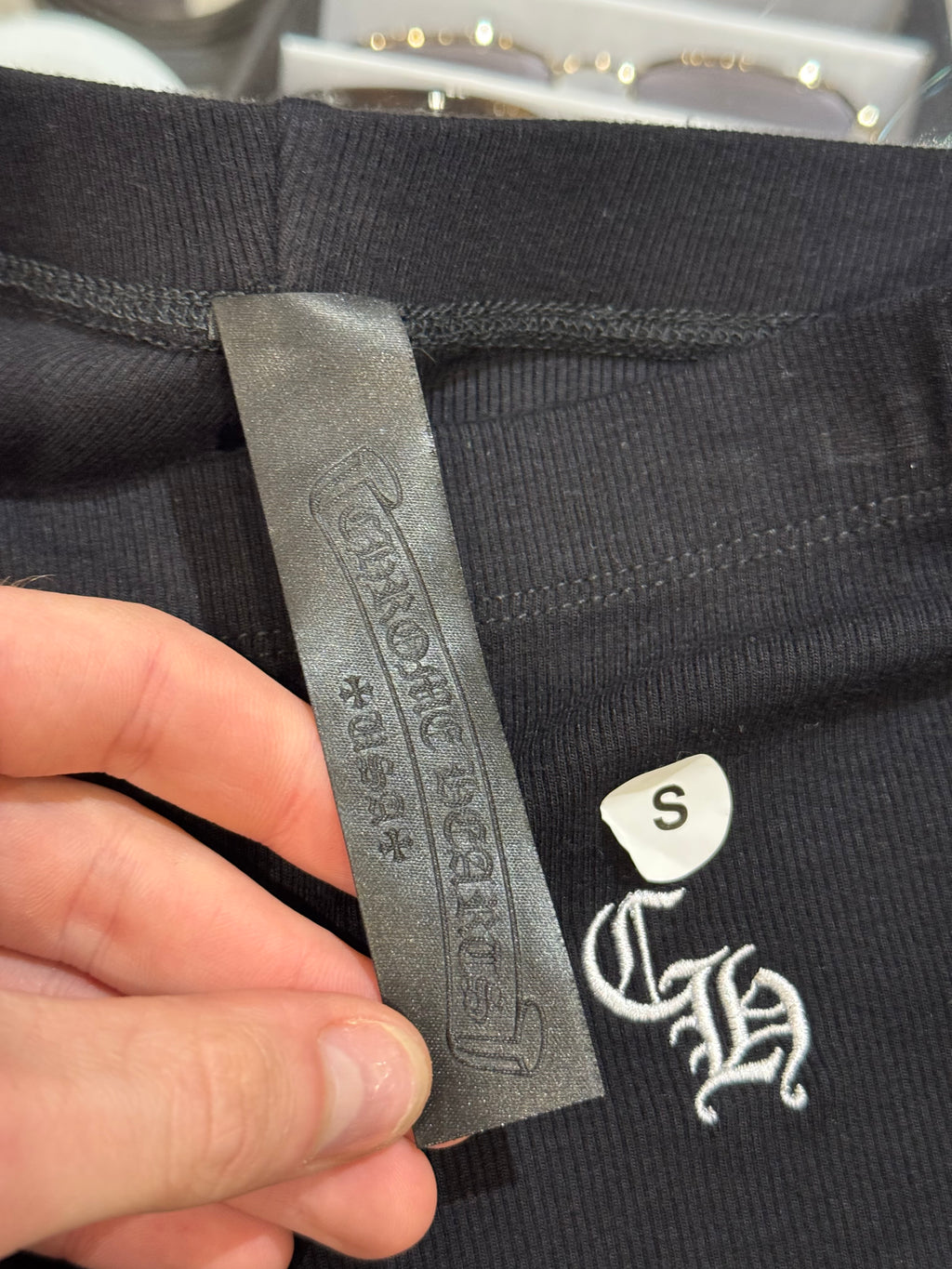 Chrome Hearts Logo Embroidered Ribbed Biker Shorts (WMNS) - Black