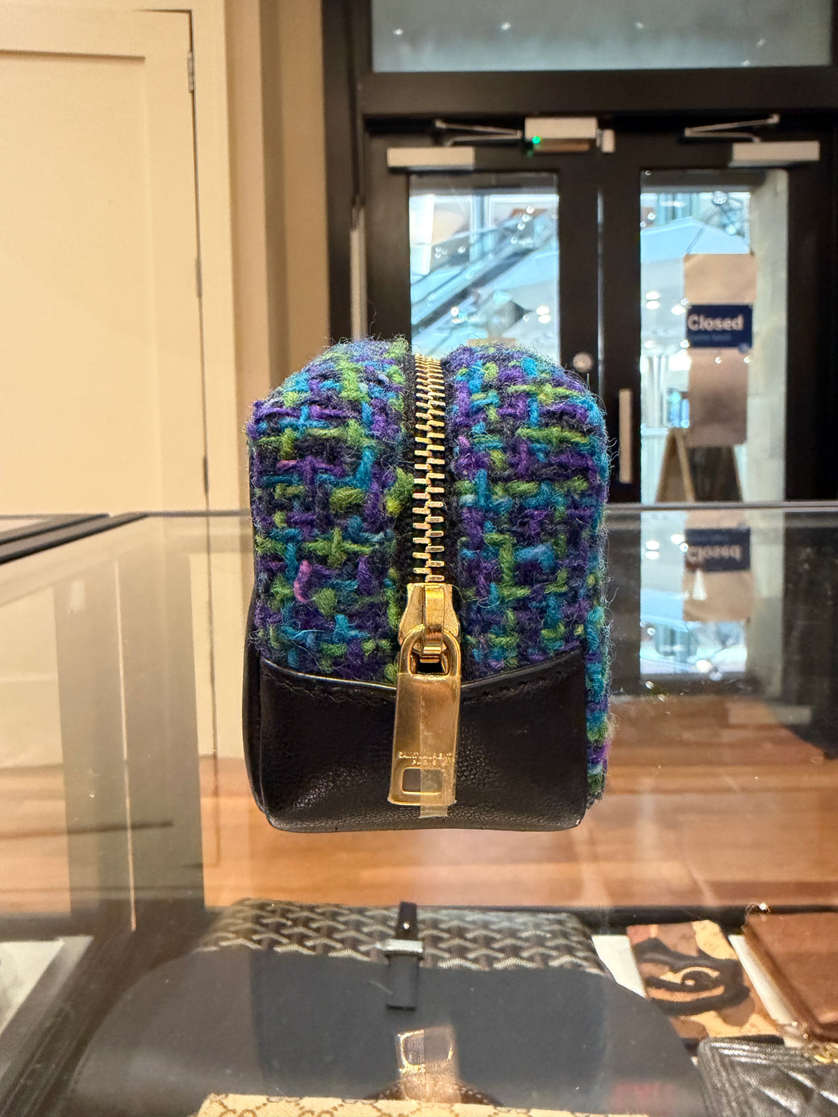 Saint Laurent Leather Knitted Keychain/Coin Wallet