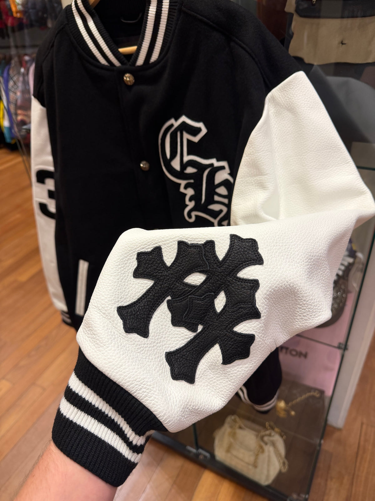 Chrome Hearts Cashmere & Leather ‘Chicken’ Varsity Jacket