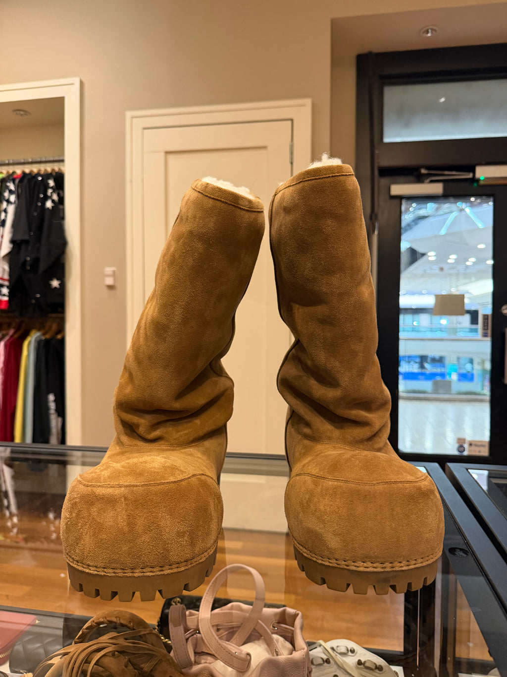 Balenciaga Alaska Fur Boots - Brown