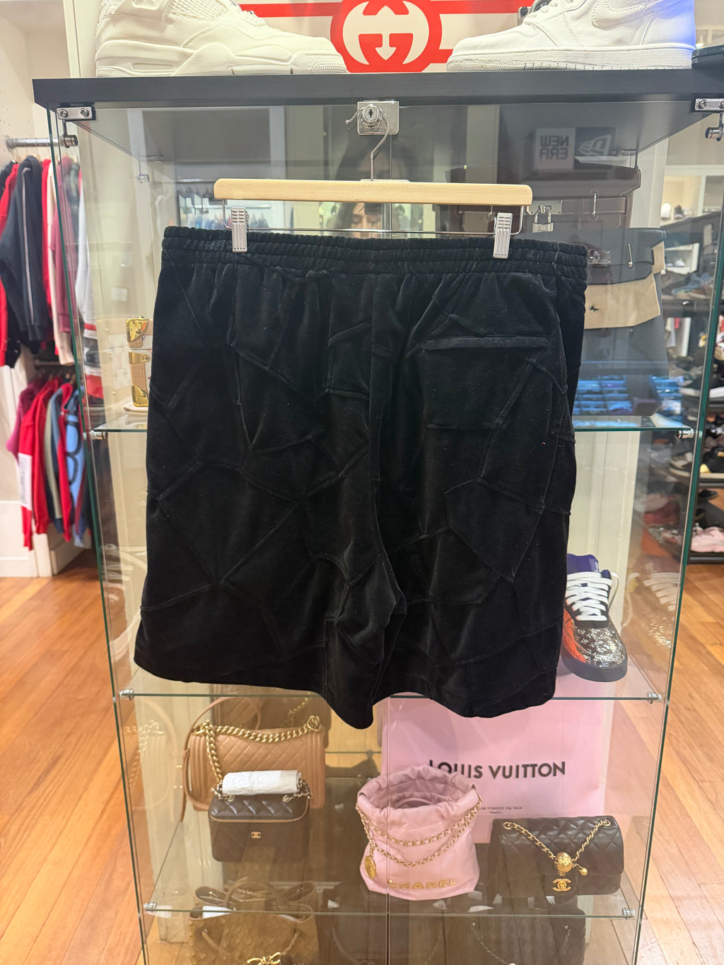 Supreme Patchwork Velour Shorts - Black