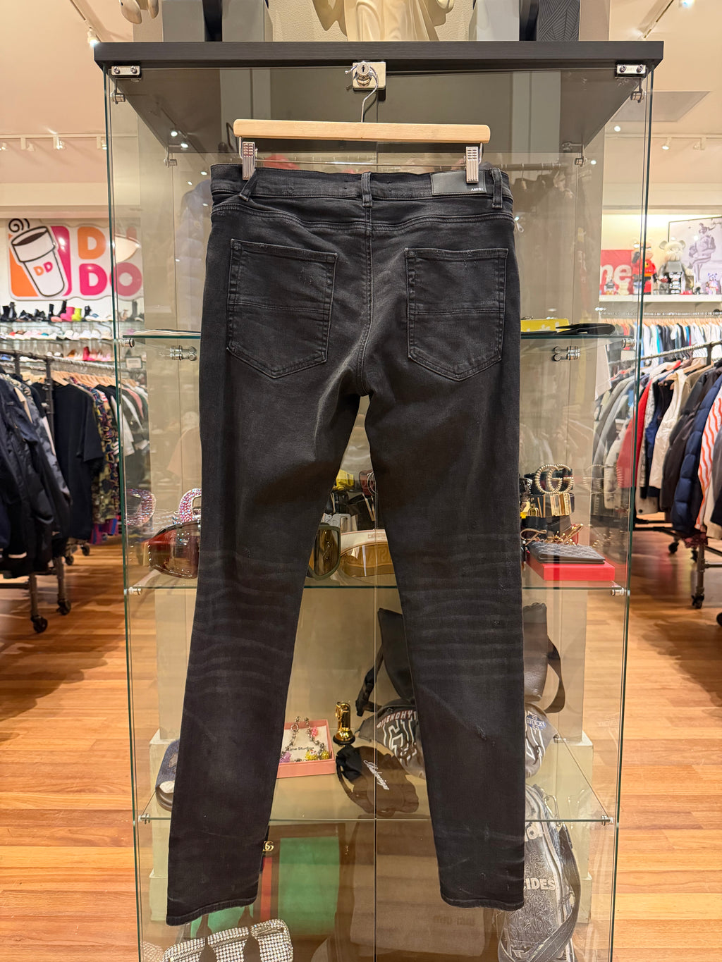 Amiri Art Patch Skinny Jeans -Black