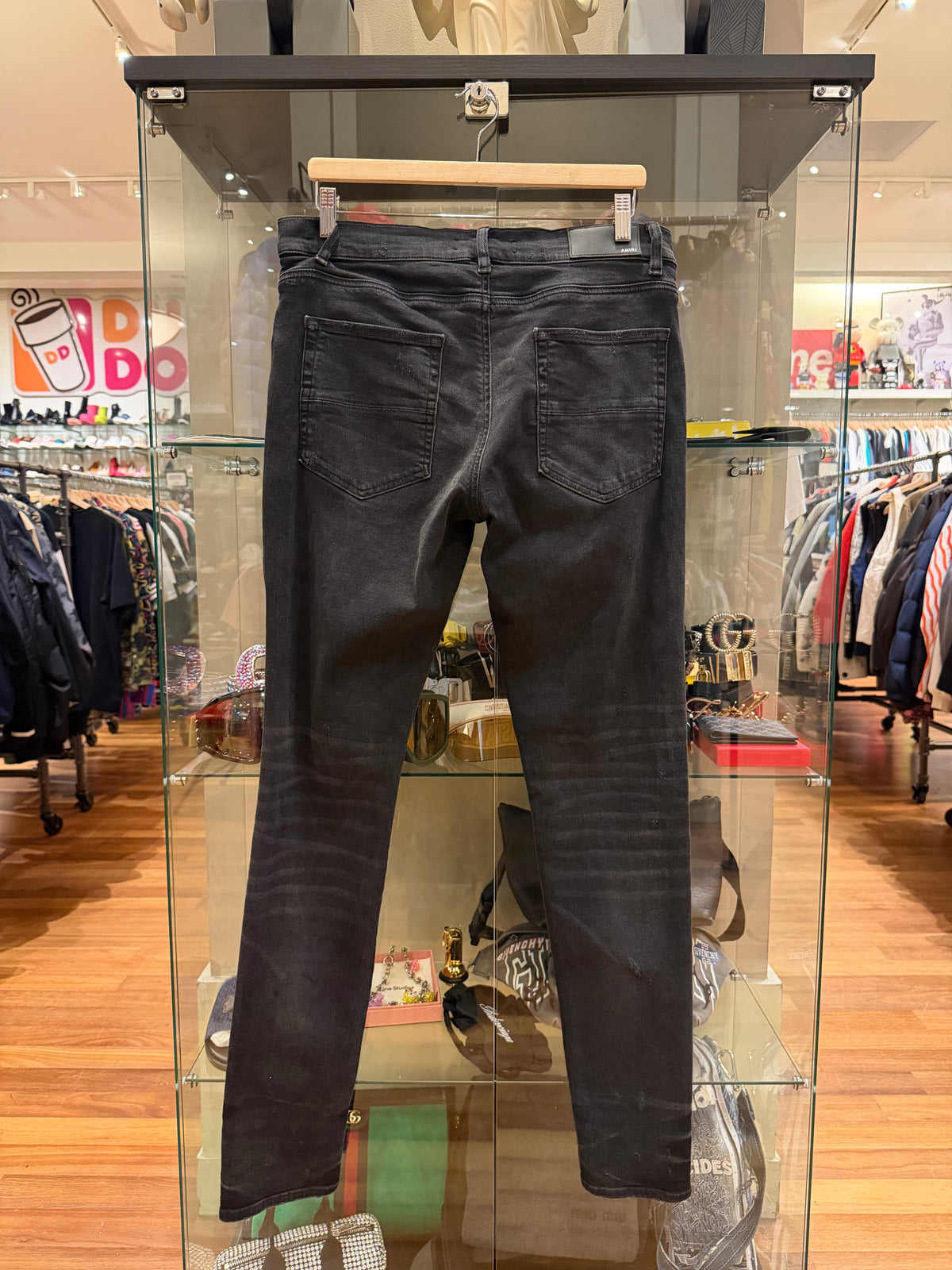 Amiri Art Patch Skinny Jeans -Black