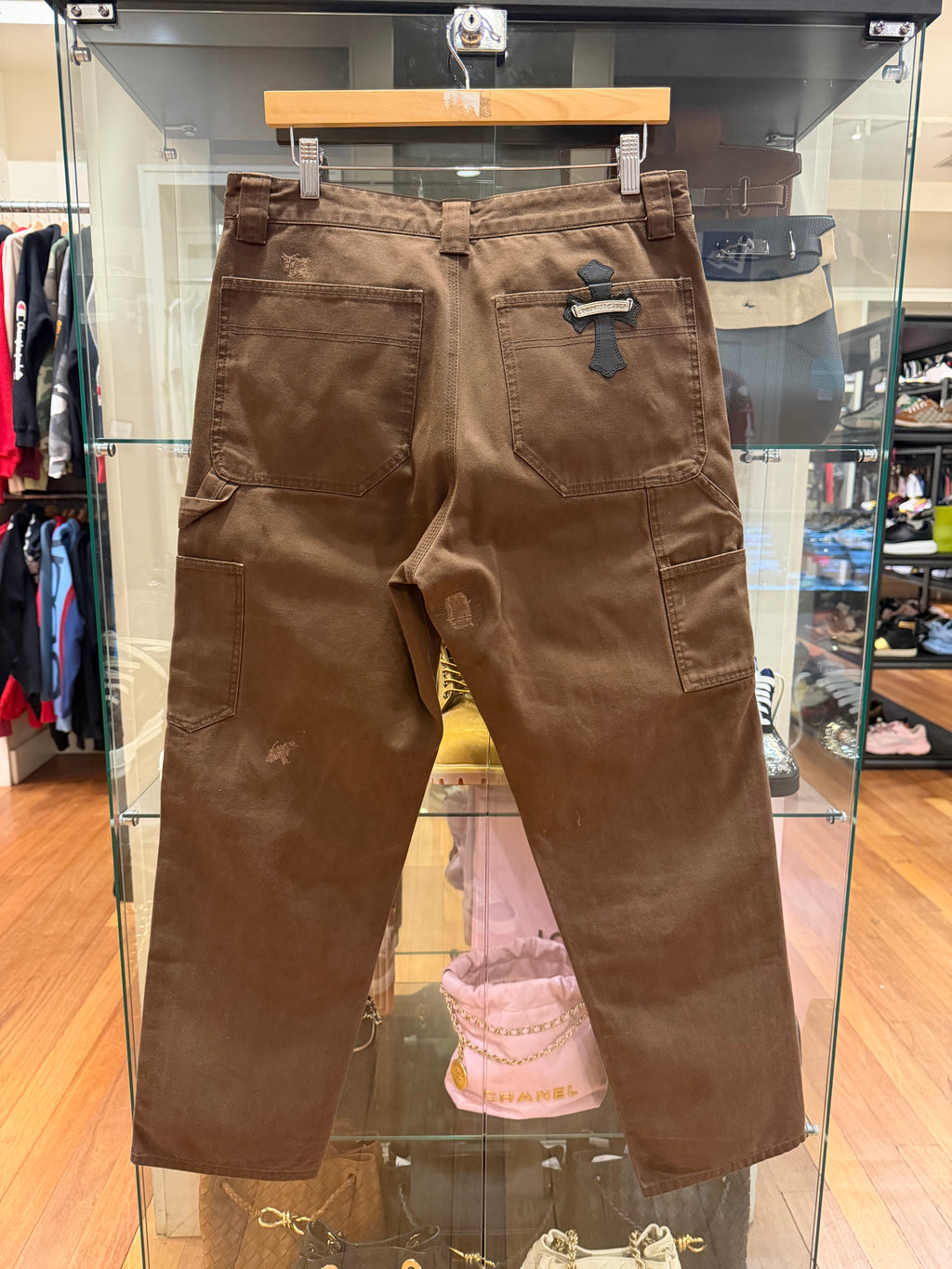 Chrome Hearts Brown Double Knee Carpenter Pants W/ Patches
