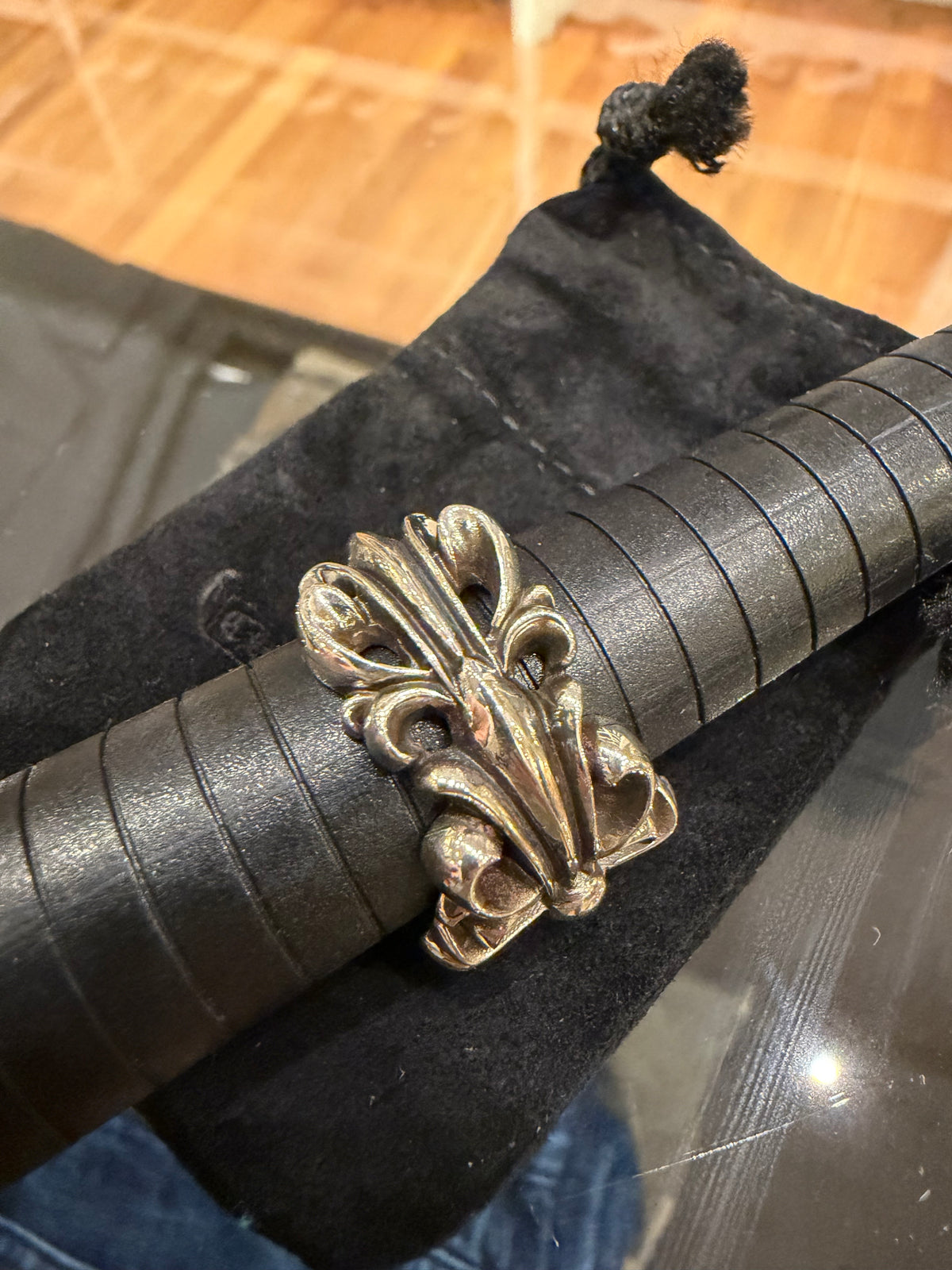 Chrome Hearts Double Floral Ring Silver - Size 10