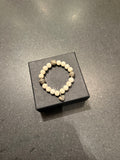 Chrome Hearts White Onyx Bead Bracelet W/ Heart Charm