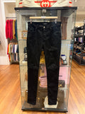 Amiri MX1 Distressed Skinny Jeans - Black/Black Patches
