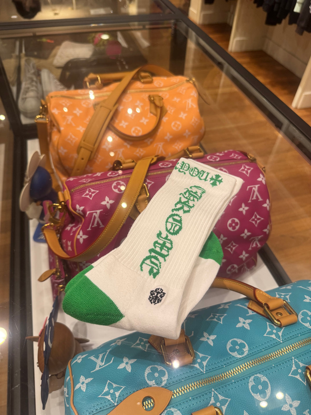 Chrome Hearts Socks - White/Green (S)