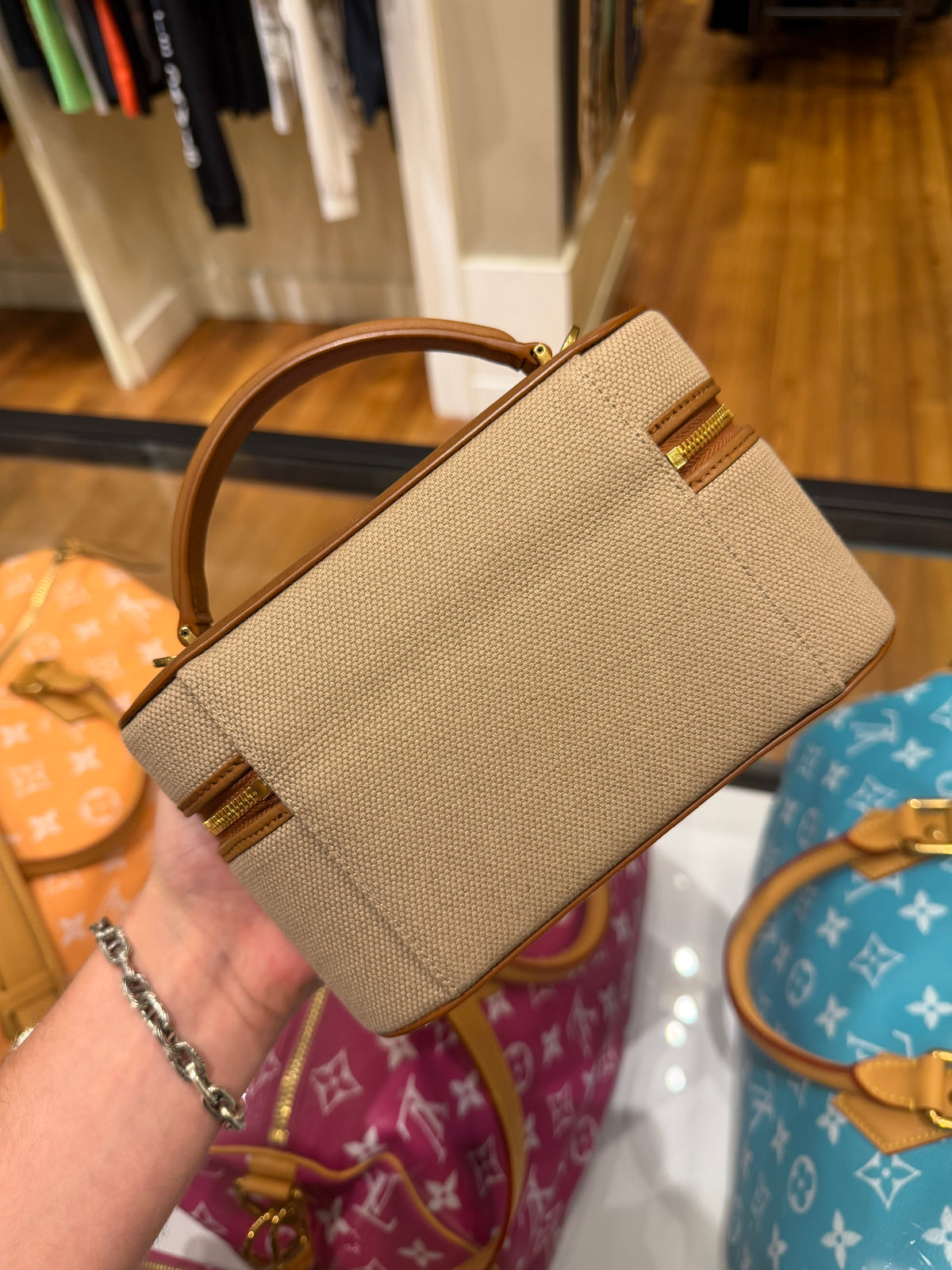 Saint Laurent Gaby Canvas & Leather Vanity Mini Bag