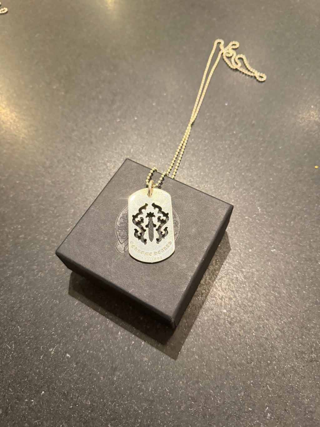 Chrome Hearts ‘Vine Dagger Cutout’ Dog Tag Necklace - Silver