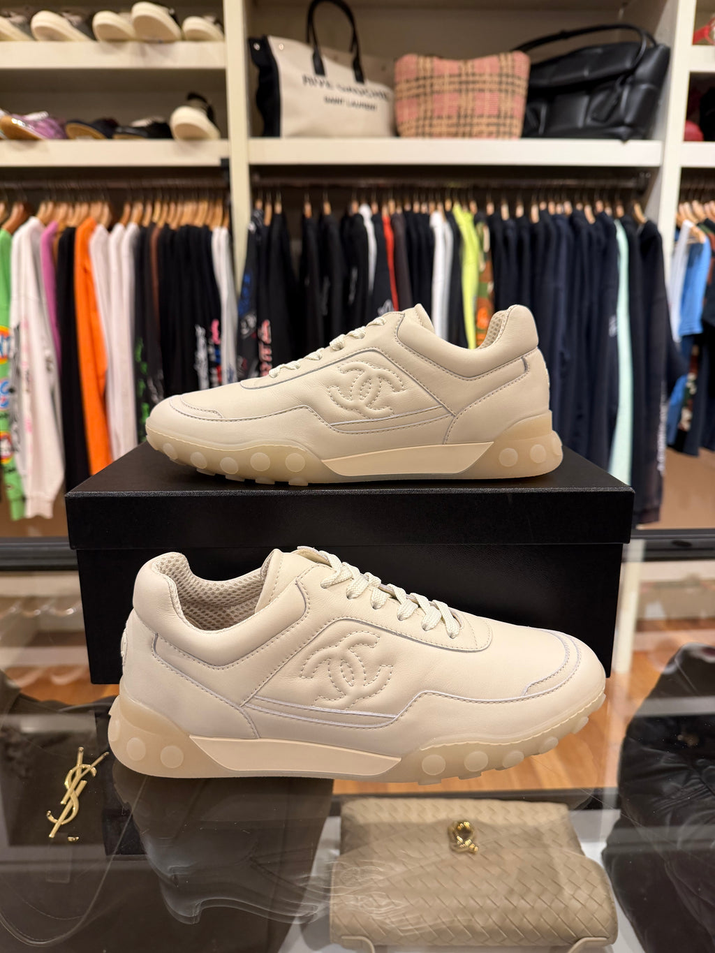 Chanel Calf Skin Trainers Ivory