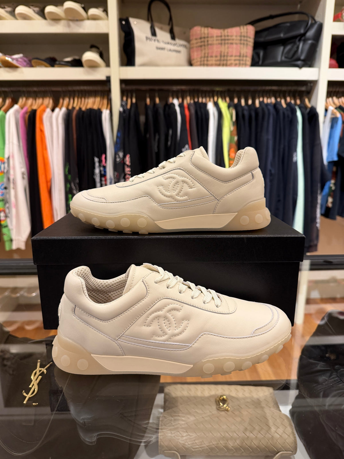 Chanel Calf Skin Trainers Ivory