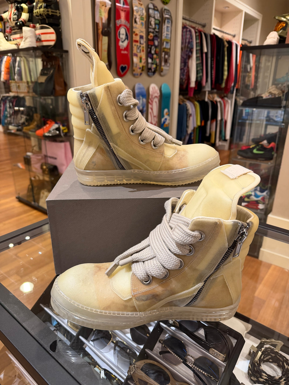 Rick Owens Edfu JumboLace Geobasket - Natural / Clear
