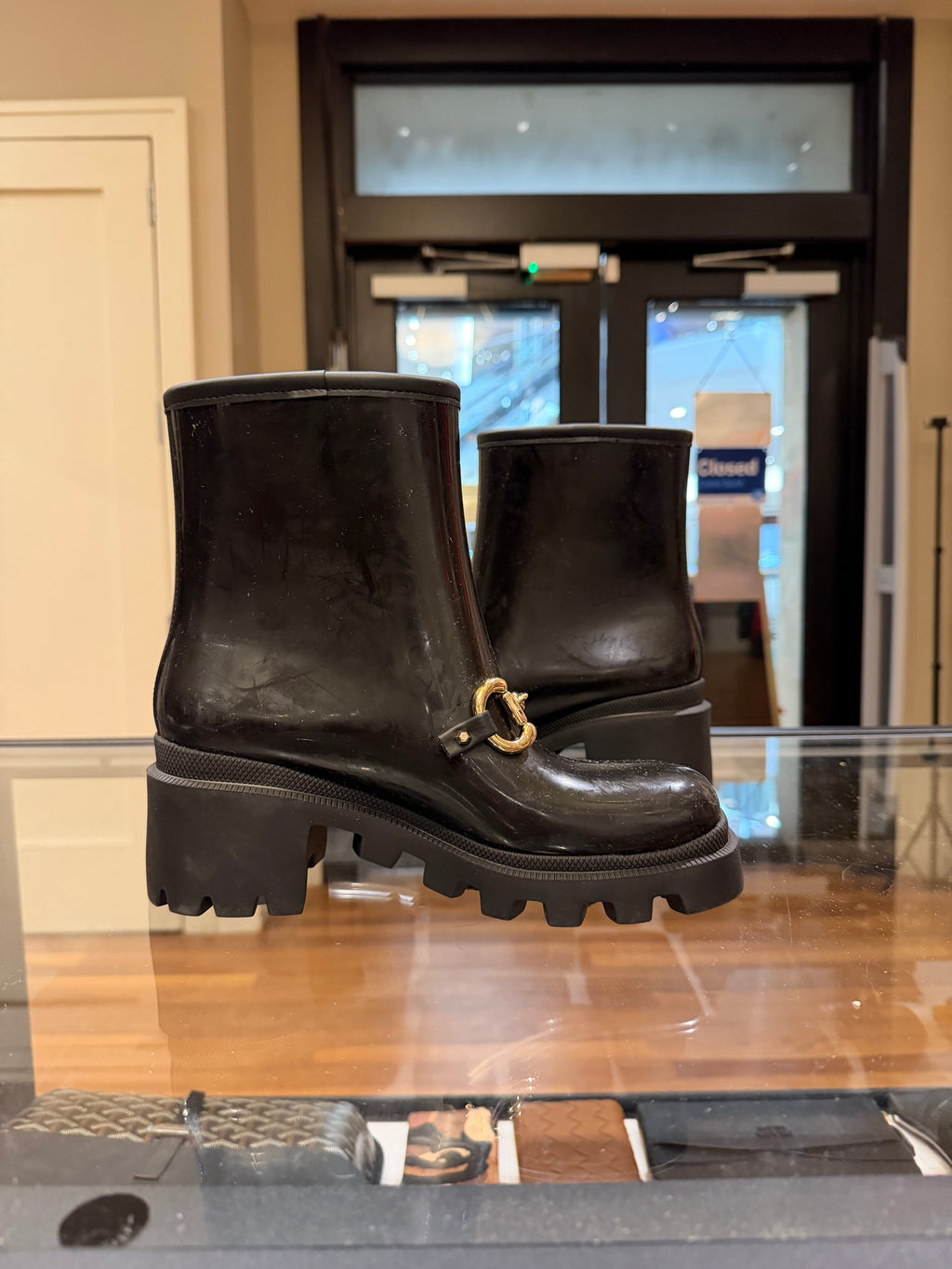 Gucci Horsebit Rubber Rain Boots - Black