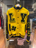 Louis Vuitton Leather Embroidered Varsity Jacket - Yellow & Black