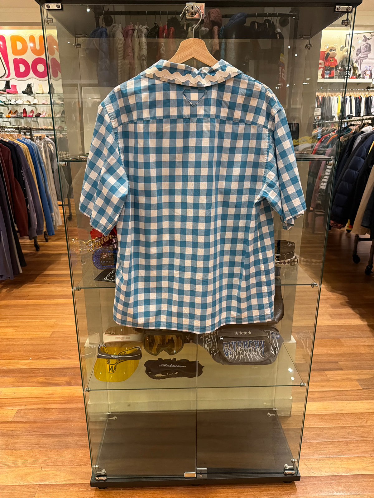 Prada Gingham Short Sleeve Button Up