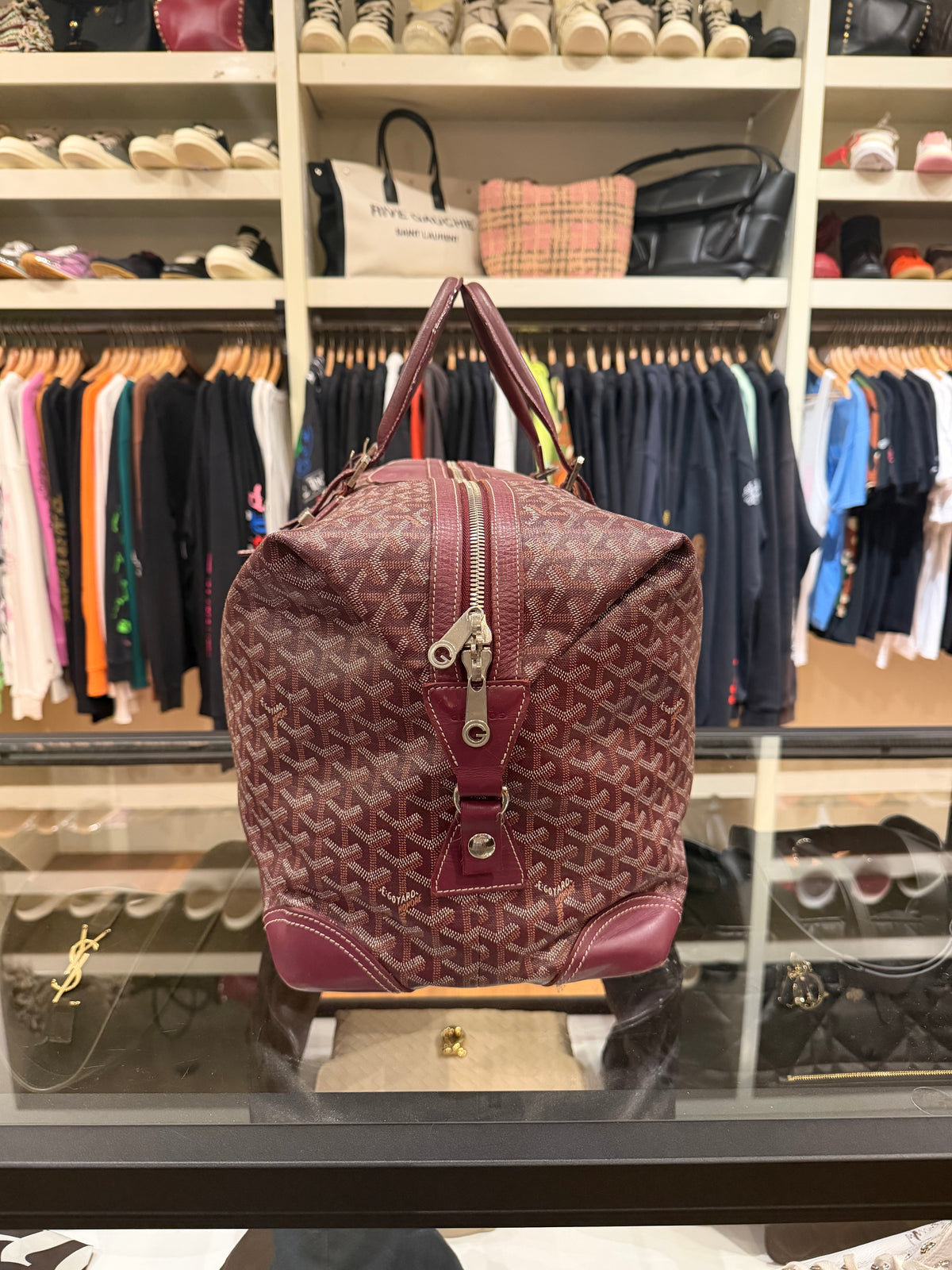 Goyard Boeing 55 Burgundy Duffle Bag
