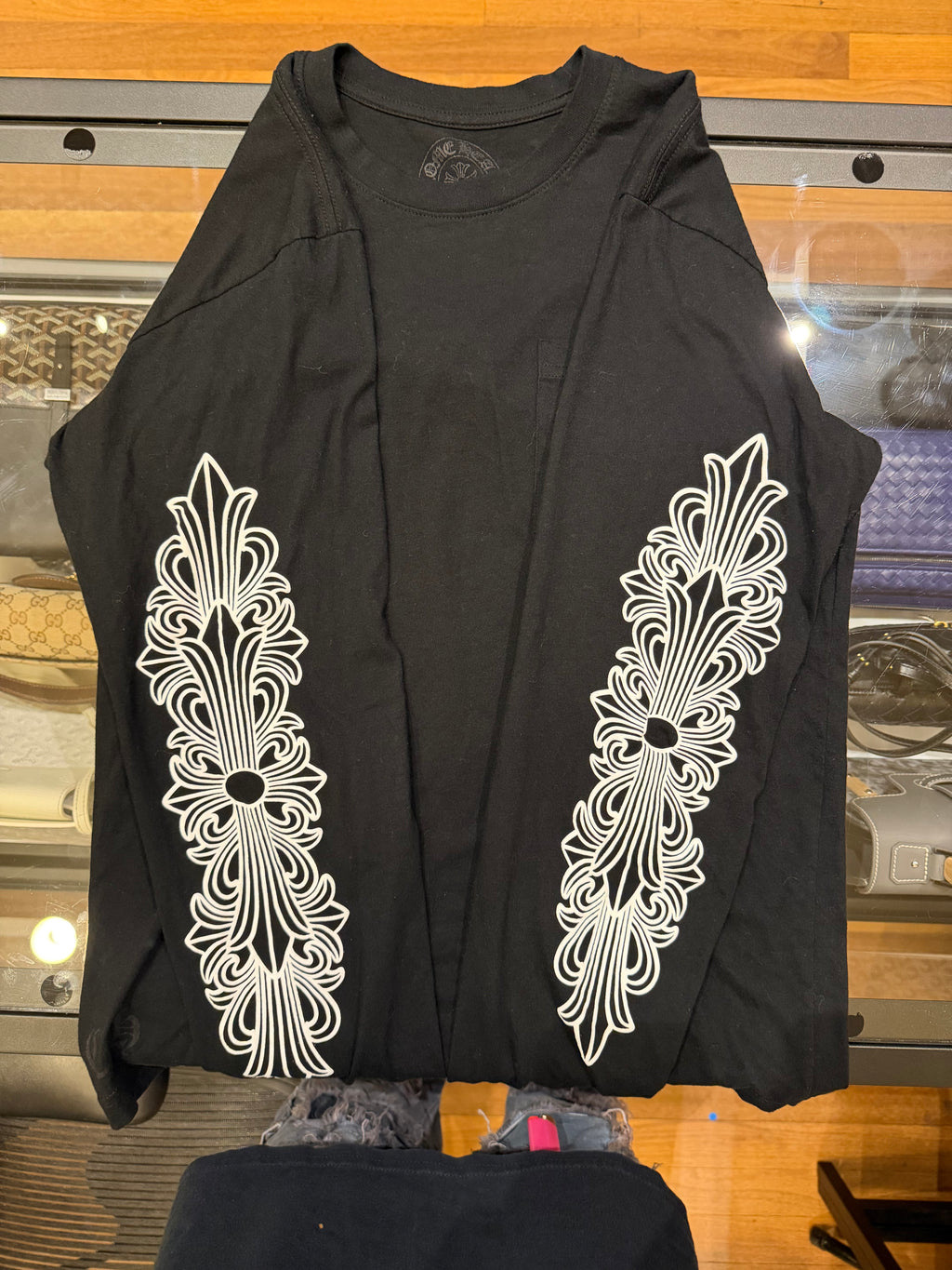 Chrome Hearts New York Floral Horseshoe LS Shirt - Black