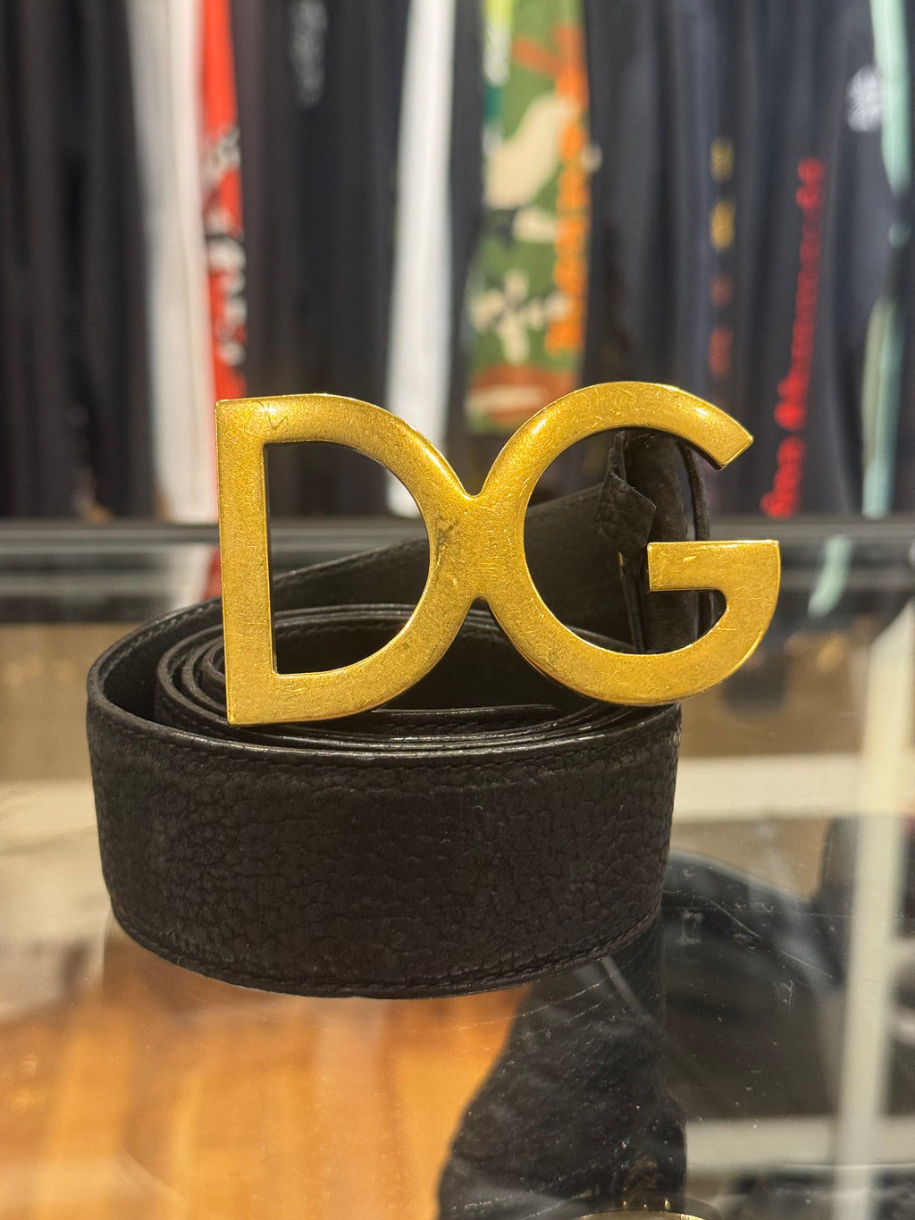 Dolce & Gabbana Gold Hardware Leather Belt