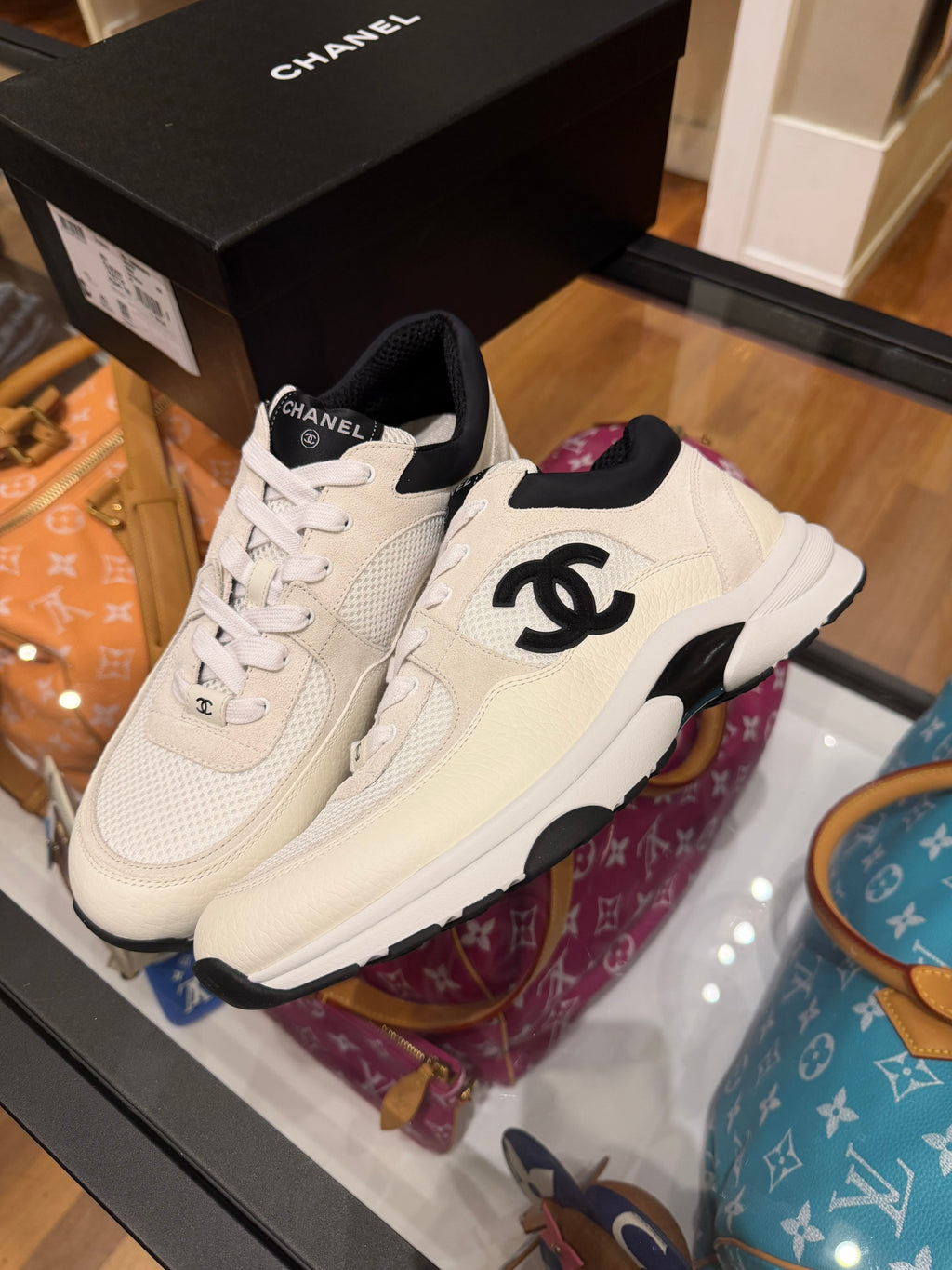 Chanel Trainer Sneakers - White / Black