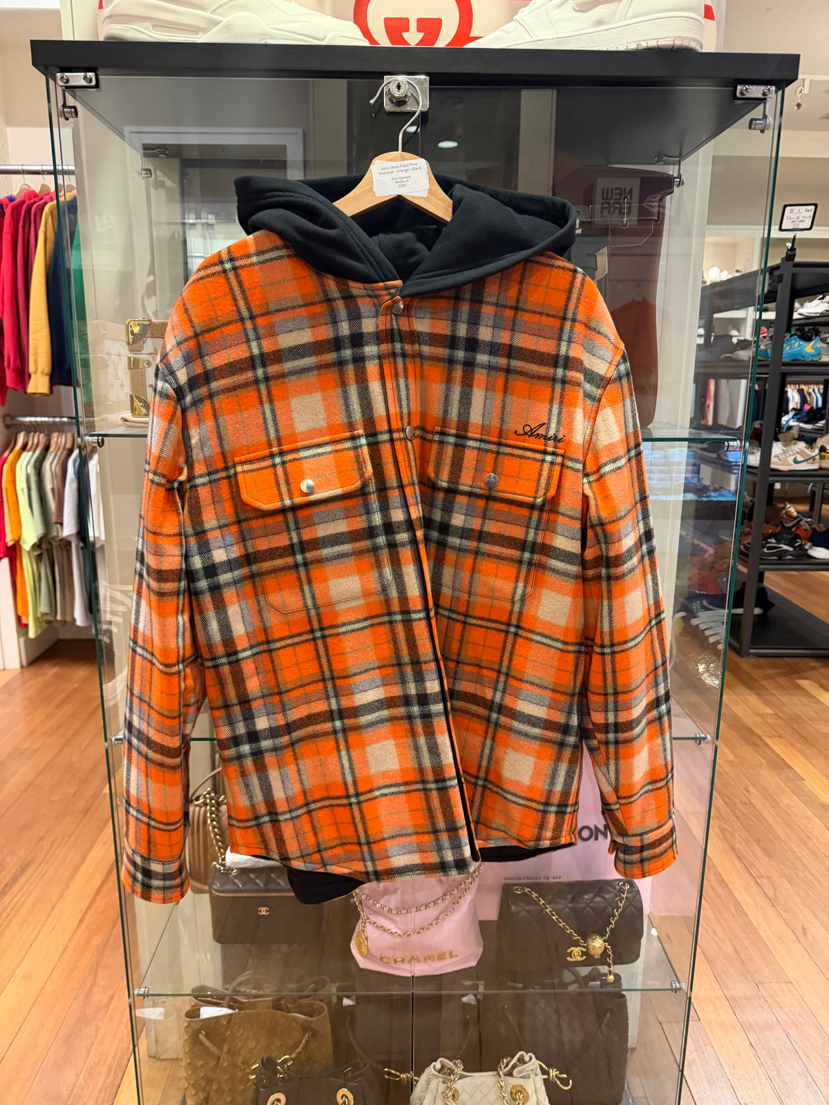 Amiri Wool Plaid Print
Overcoat - Orange / Black
