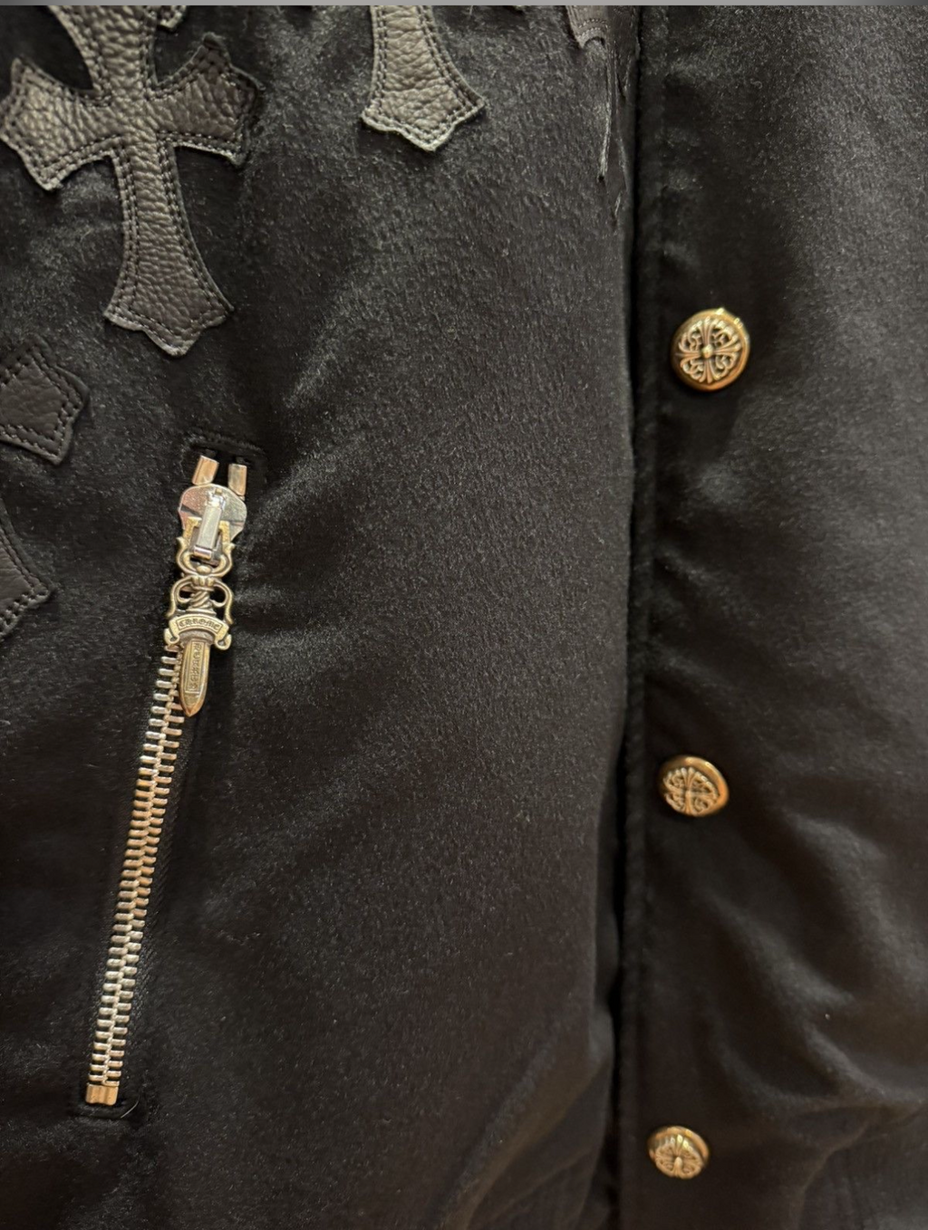 Chrome Hearts Varsity Jacket Cashmere Cross Patch