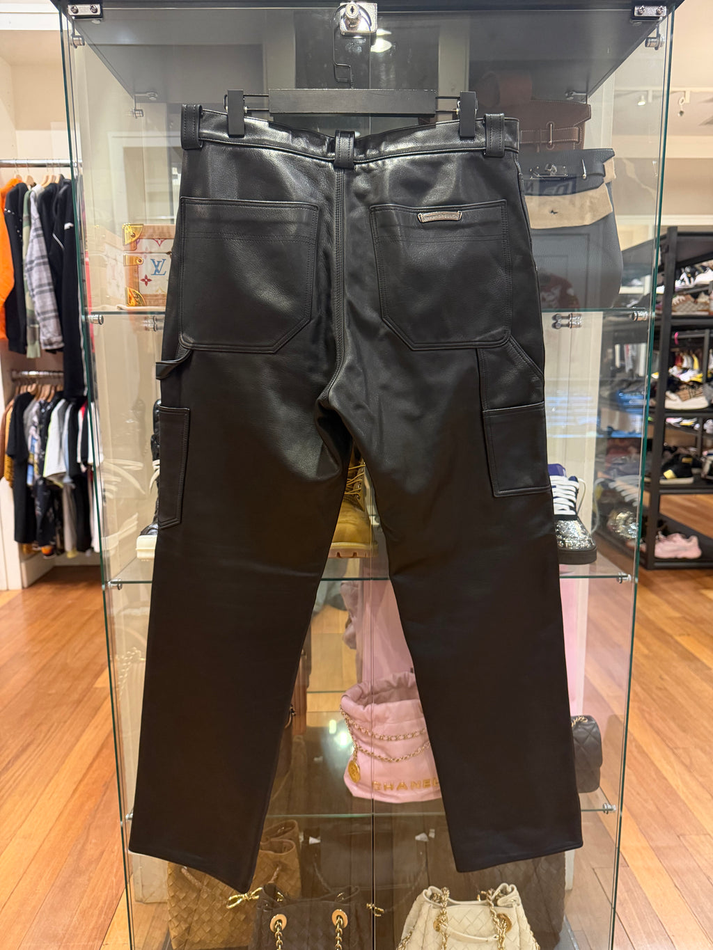 Chrome Hearts Fleur Carpenter Pants - Black Goat Leather