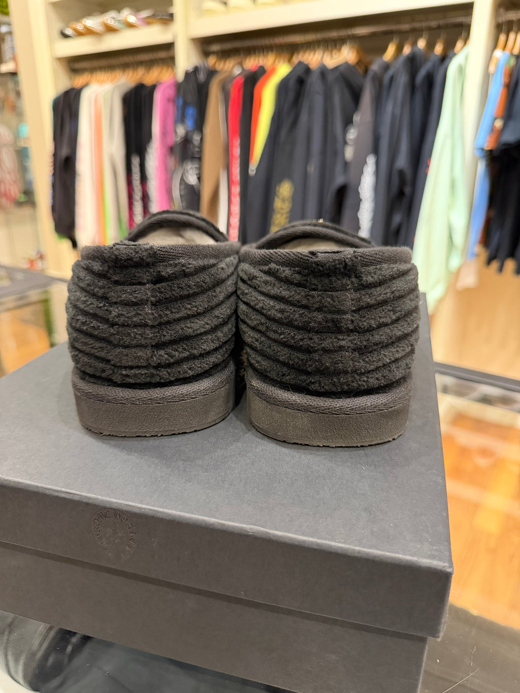 Chrome Hearts Corduroy Dagger Slipper - Black