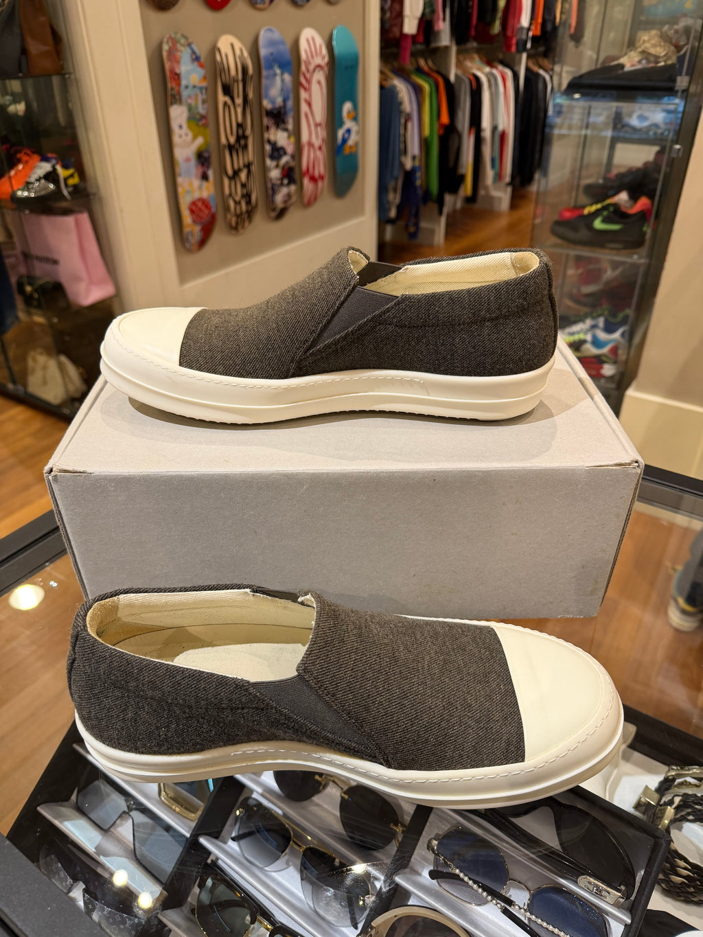 Rick Owens Boat Slip On Sneaker - Brown Canvas