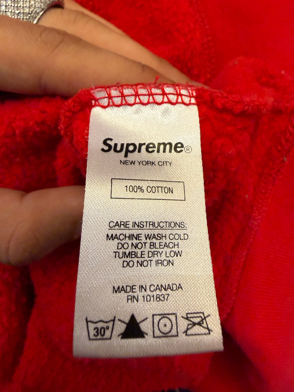 Supreme Cut Out Box Logo Crewneck - Red