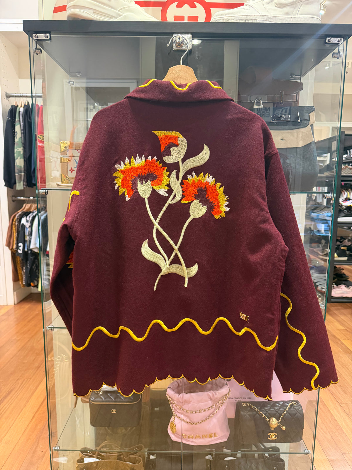 Bode French Marigold
Emroidered Merino Wool
Jacket - Burgundy