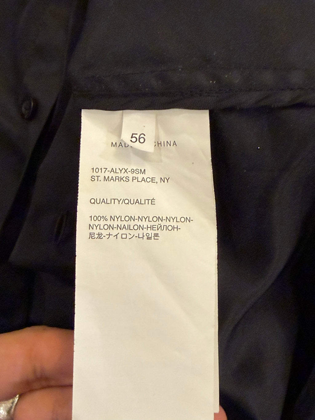 Alyx Nylon Button Up Cargo
Shirt - Black