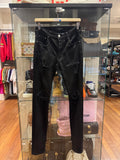 Amiri MX1 Distressed Skinny Jeans - Black Denim Black Patches