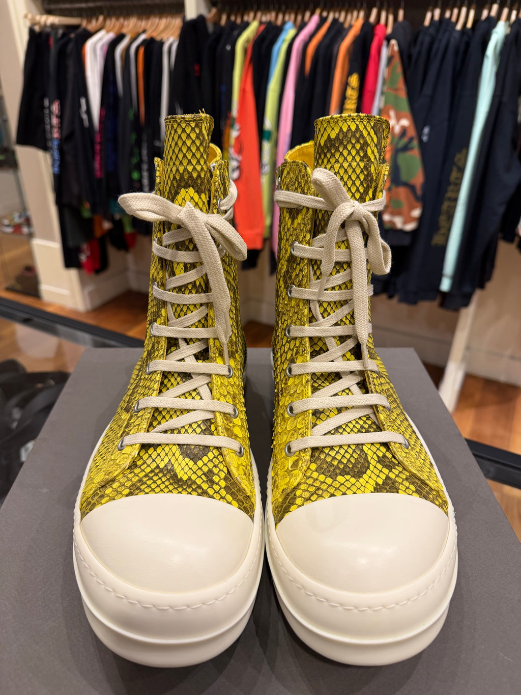 Rick Owens Python Ramone High - Lemon Milk Yellow