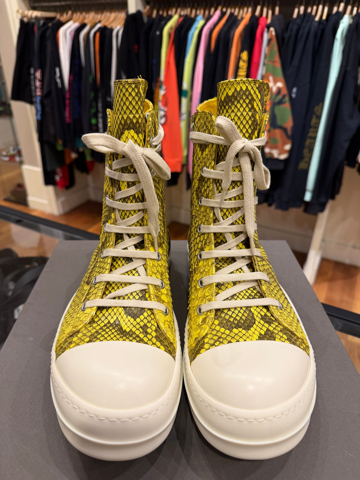 Rick Owens Python Ramone High - Lemon Milk Yellow