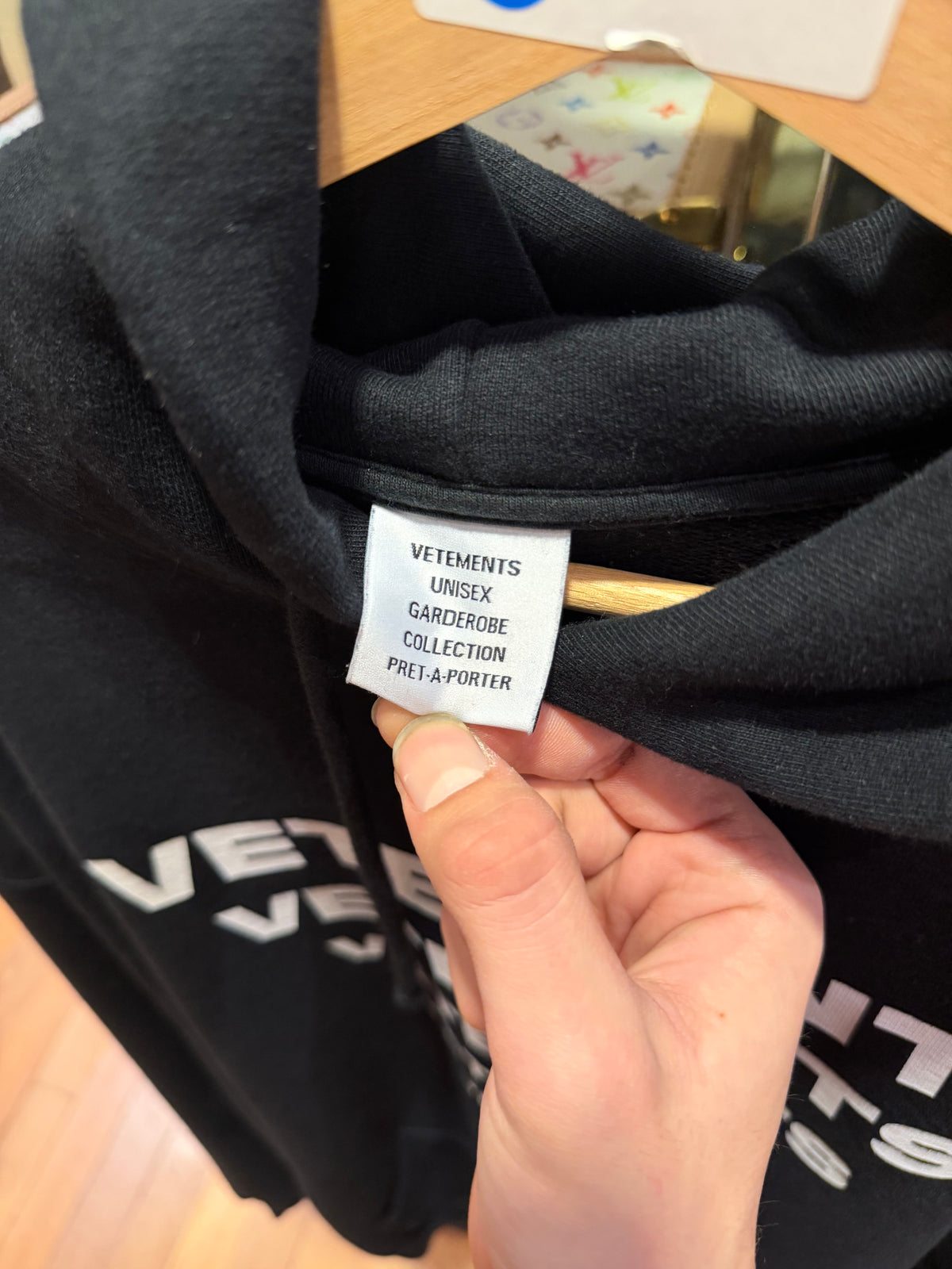 Vetements Pyramid Logo Hoodie - Black