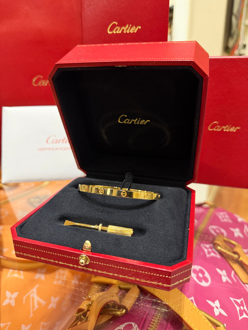 Cartier 18k Yellow Gold Medium Love Bracelet - Size 19