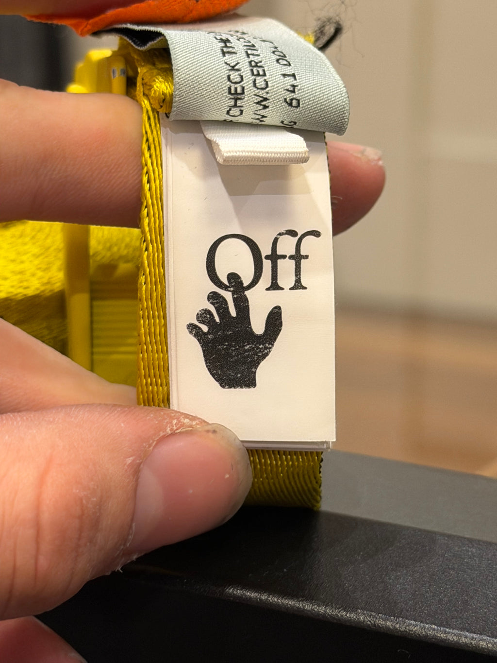 Off White Industrial Belt - Yellow