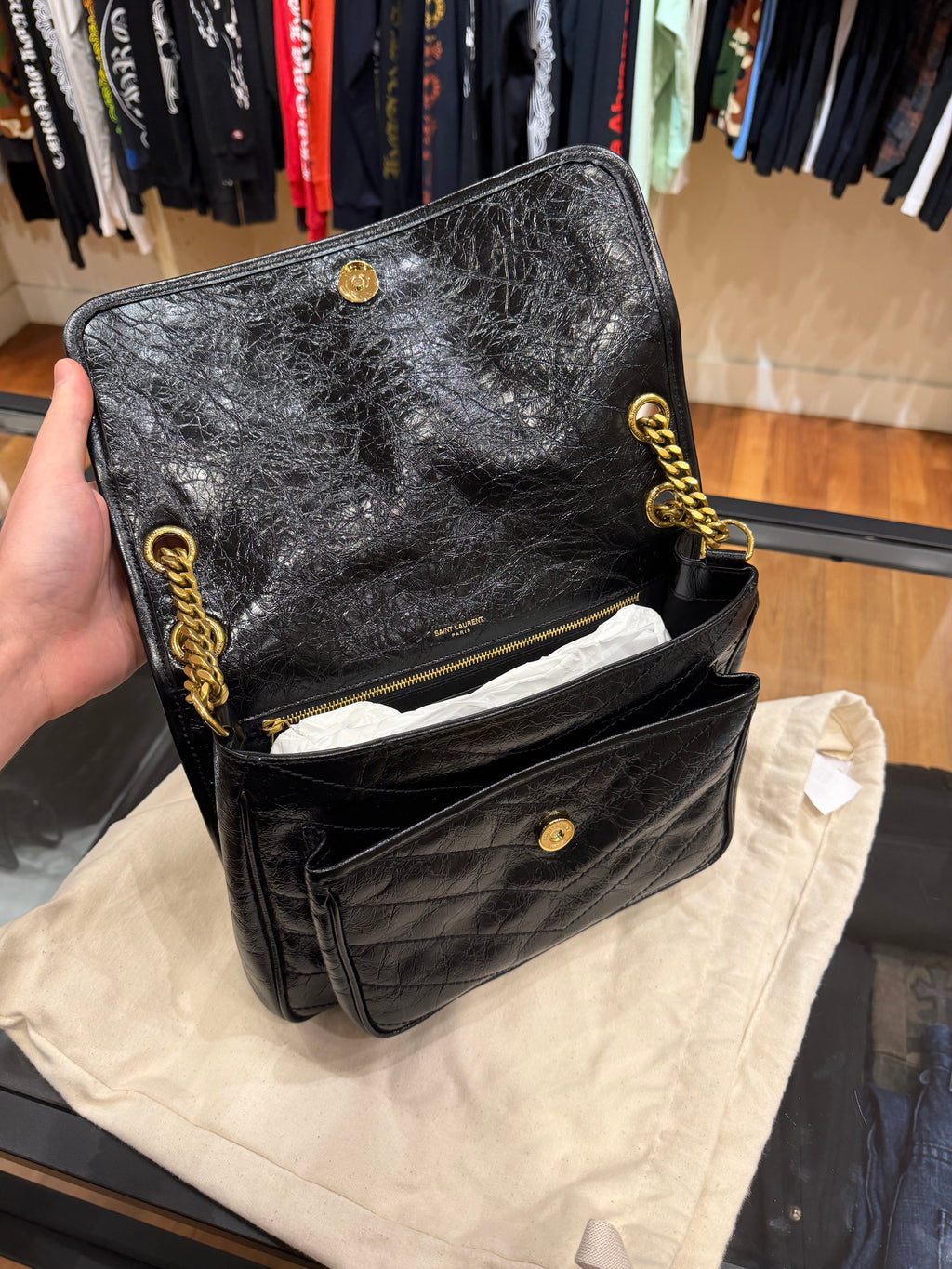 Saint Laurent Niki Medium Vintage Leather - Black