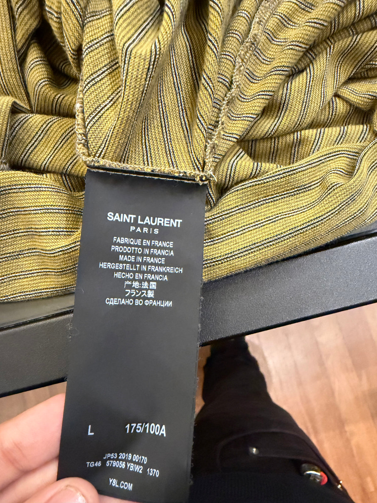 Saint Laurent Striped Star
Logo Tee - Khaki Olive