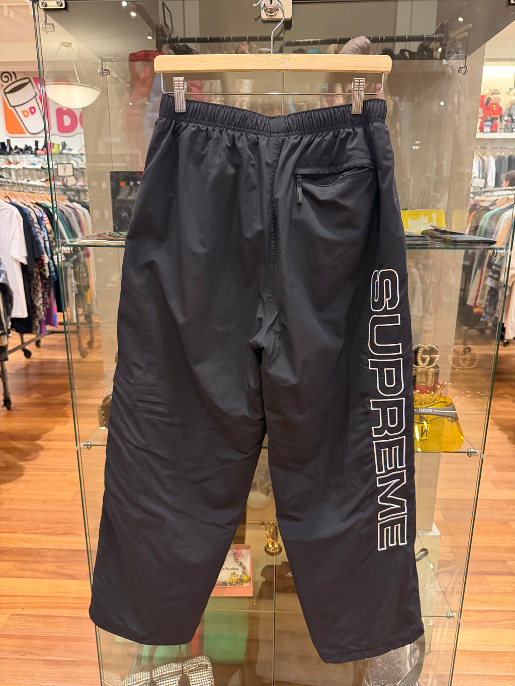 Supreme Spellout Embroidered Track Pants - Black