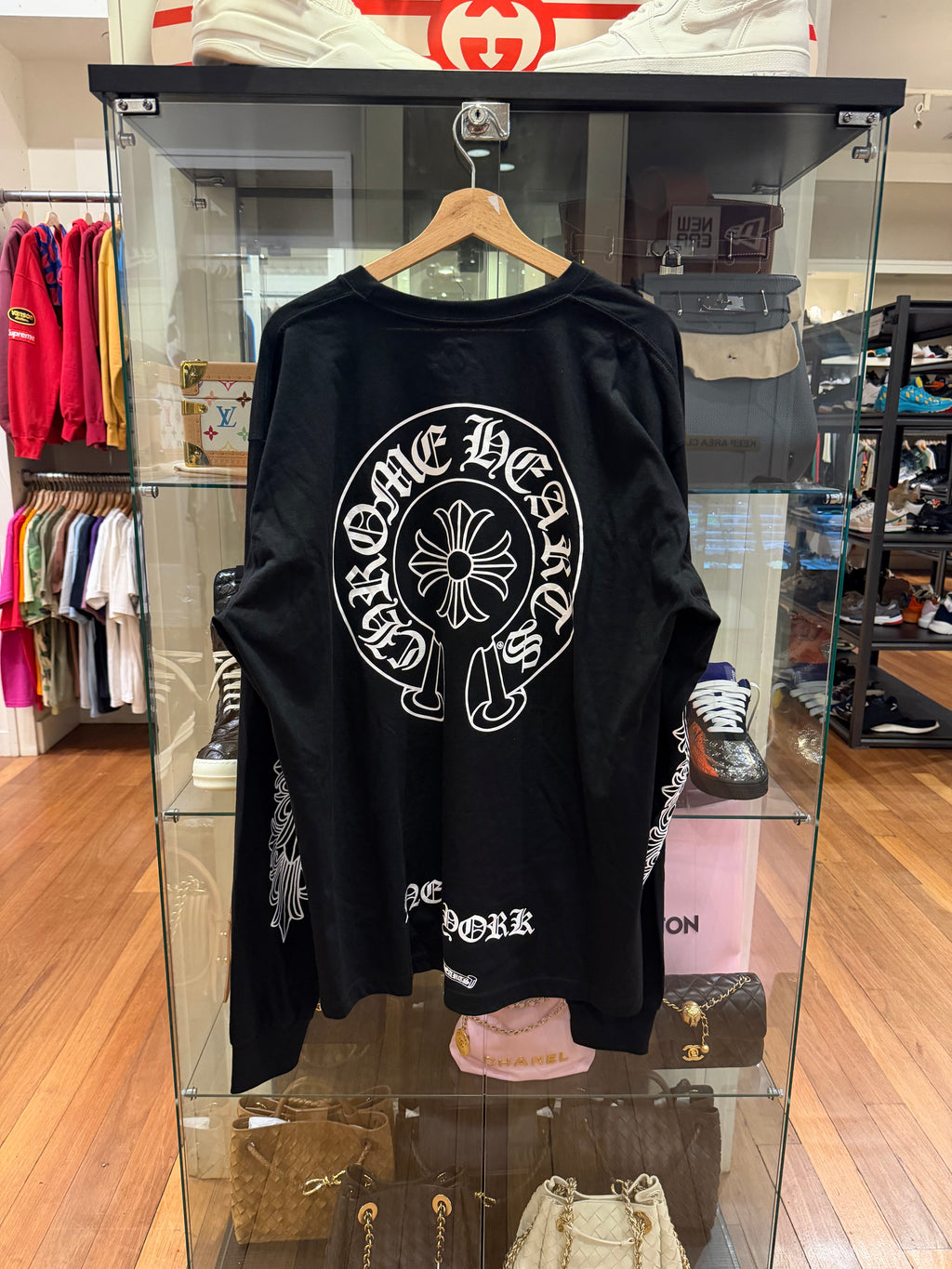 Chrome Hearts New York Horseshoe Pocket Logo Floral LS - Black