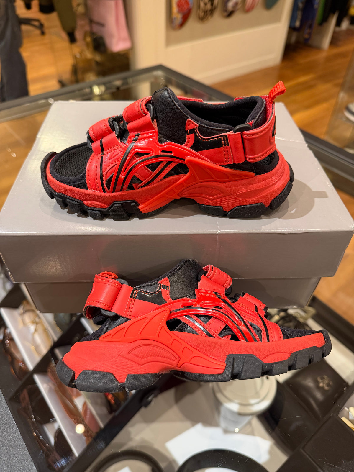 Balenciaga Track Sandals - Red/Black