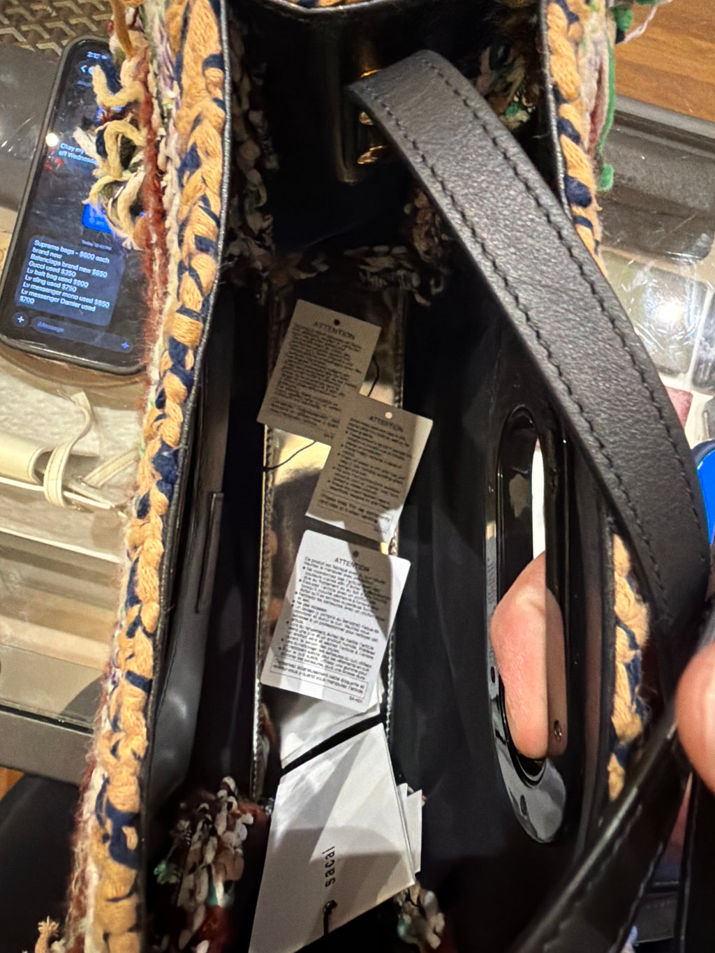Sacai Small Fringe Shopping Bag
