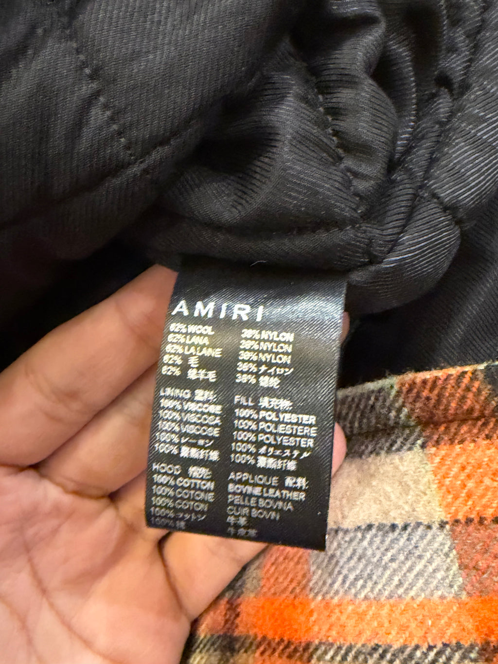 Amiri Wool Plaid Print
Overcoat - Orange / Black