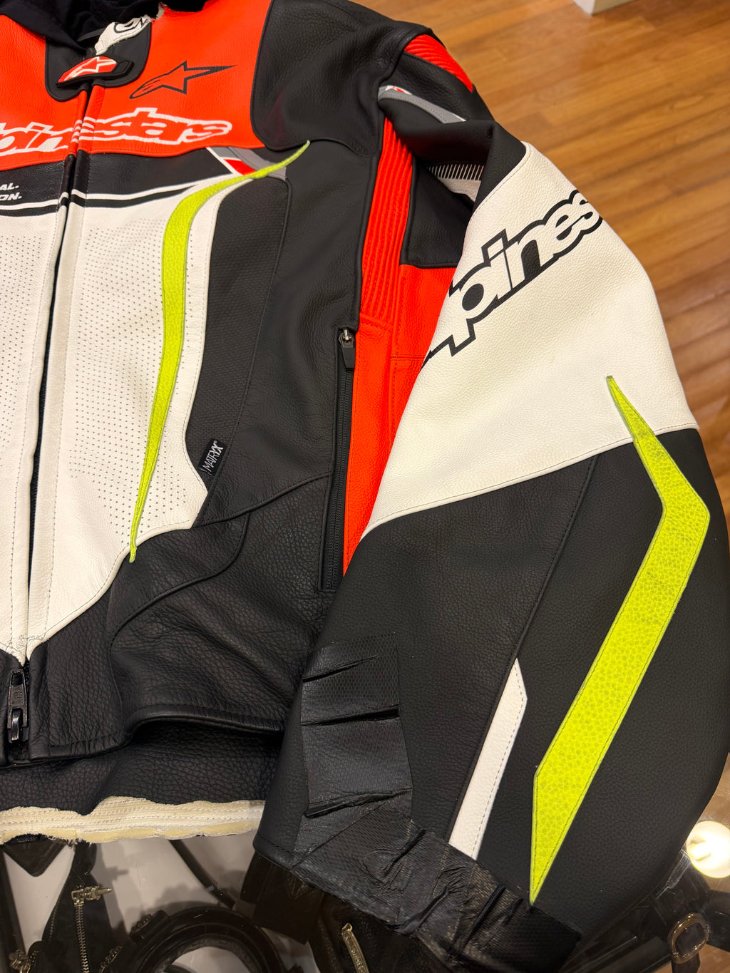 SS24 Balenciaga X Alpine Stars Upcycled Leather Runway Racer Jacket